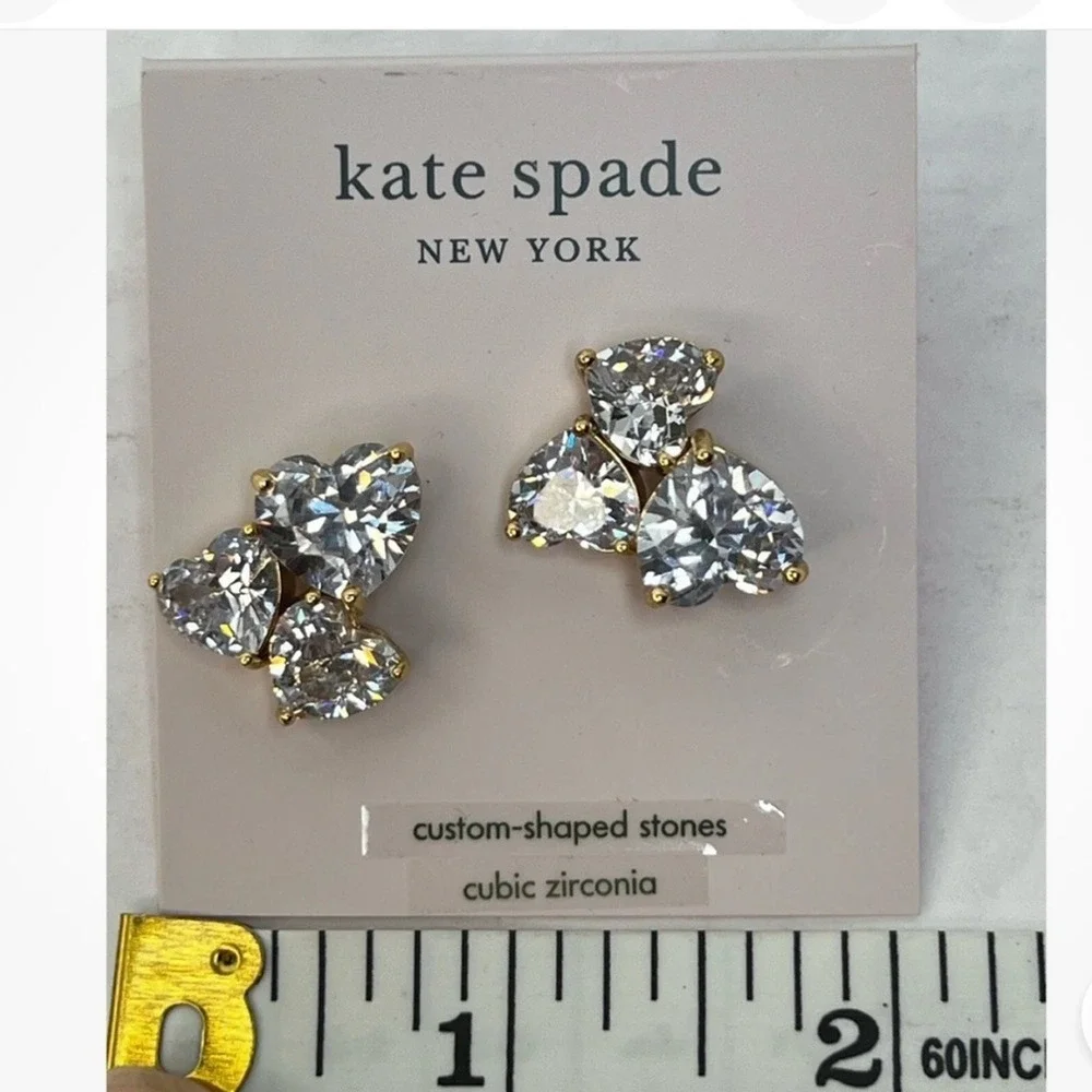 Kate Spade NWT‎ My Love Silver clear gold Earrings